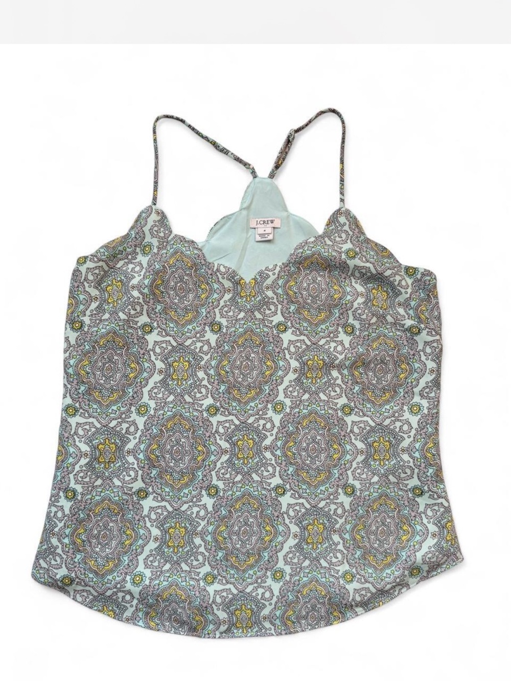 J. Crew Mint Paisley-Print Racerback Camisole